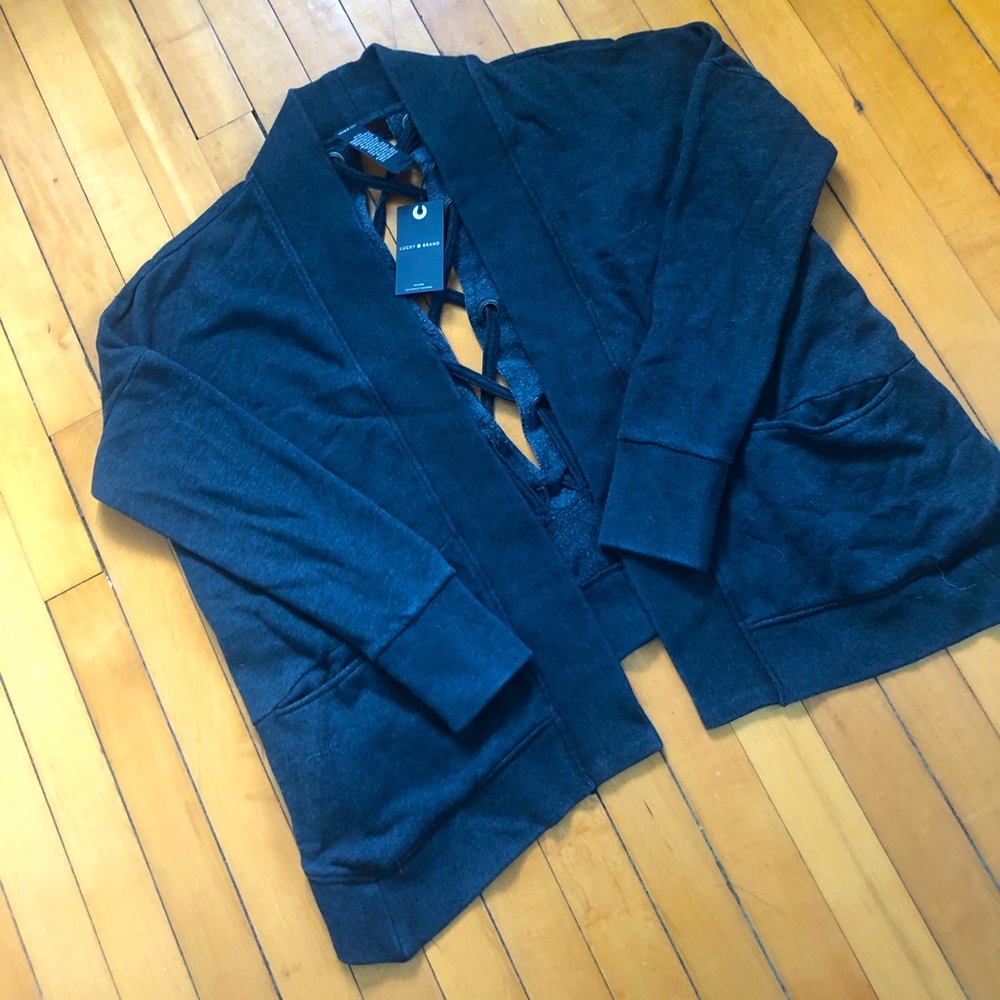 Lucky brand dark blue open sweater